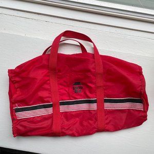 Vintage Pizza Hut Red Lightweight Nylon Duffle Tote Bag w/ Pocket Approx 16”x10